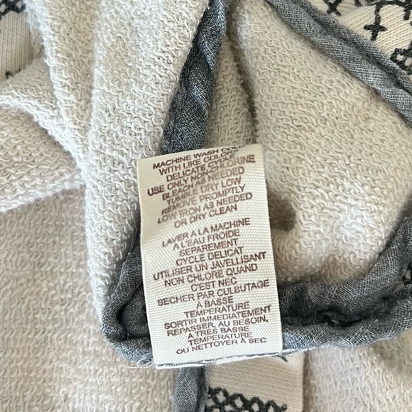 RARE Free People Cream & Black Bird Print Wide Lapel Fitted Cardigan Jacket S - Picture 7 of 8